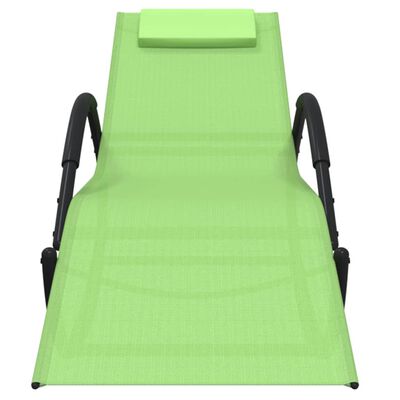 vidaXL sauļošanās šūpuļkrēsls, zaļš, tērauds un tekstilēns