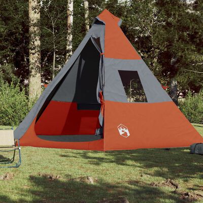 vidaXL kempinga telts, tipi, 7 personām, oranža, ūdensnecaurlaidīga