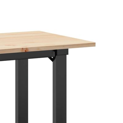 vidaXL virtuves galds, O-rāmis, 80x50x75 cm, priedes koks, čuguns