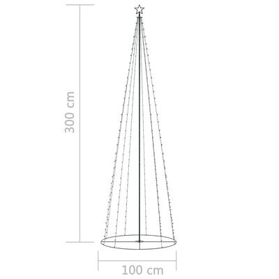 vidaXL Ziemassvētku koks, 330 krāsainas LED lampiņas, 100x300 cm