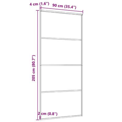 vidaXL bīdāmās durvis, alumīnijs un ESG stikls, 90x205 cm, melnas