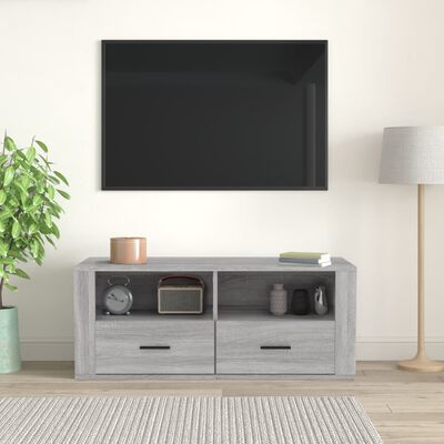 vidaXL TV skapītis, pelēka ozolkoka, 100x35x40 cm, inženierijas koks