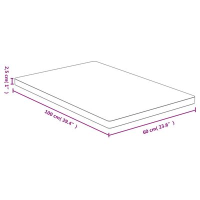 vidaXL galda virsma, 60x100x2,5 cm, bambuss