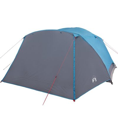 vidaXL ģimenes telts ar lieveni 6 personām, zila, ūdensnecaurlaidīga