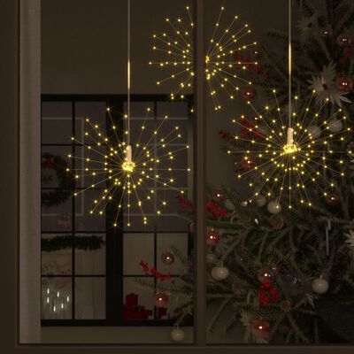 vidaXL Ziemassvētku lampiņas, 2 gab., silti baltas, 20 cm, 280 LED