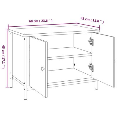 vidaXL TV skapītis ar durvīm, 60x35x45 cm, inženierijas koks, melns