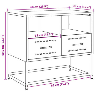 vidaXL TV skapītis, rozā, 68x39x60,5 cm, tērauds