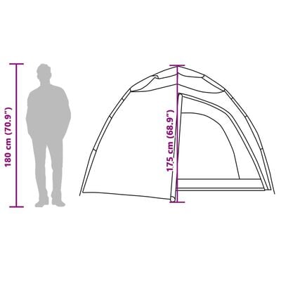 vidaXL kempinga telts 4 personām, kupola forma, zaļa