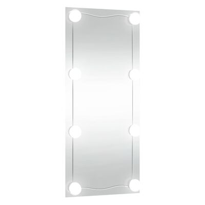 vidaXL sienas spogulis ar LED gaismām, 40x80 cm, stikls, taisnstūra