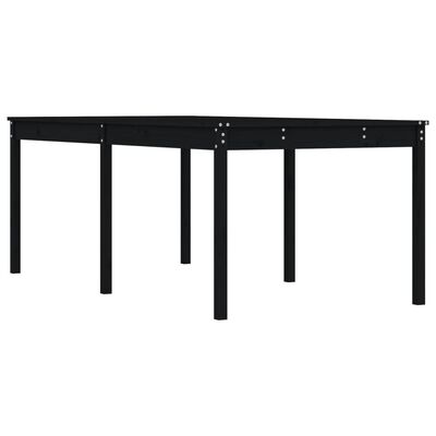 vidaXL dārza galds, melns, 203,5x100x76 cm, priedes masīvkoks