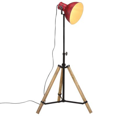 vidaXL grīdas lampa, 25 W, bružāti sarkana, 75x75x90-150 cm E27