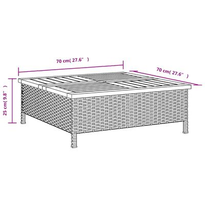 vidaXL saulessarga pamatnes pārsegs, 70x70x25 cm, bēša PE rotangpalma