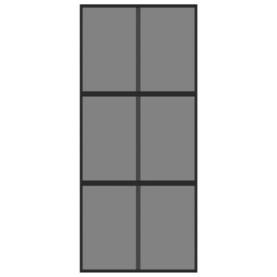 vidaXL bīdāmās durvis, melnas, 90x205 cm, rūdīts stikls un alumīnijs