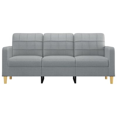 vidaXL trīsvietīgs dīvāns, gaiši pelēks audums, 180 cm
