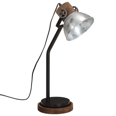vidaXL galda lampa, vintāžas, sudraba krāsa, 25 W, 18x18x60 cm, E27