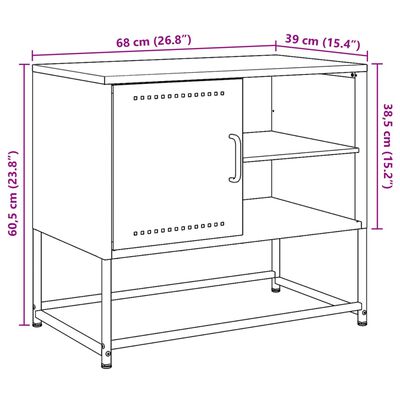 vidaXL TV skapītis, 100,5x39x60,5 cm, tērauds, rozā