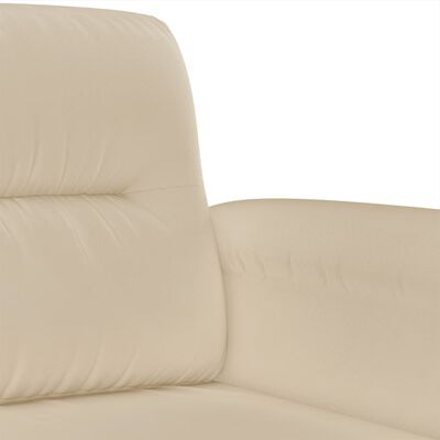 vidaXL trīsdaļīgs dīvānu komplekts ar spilveniem, krēm audums