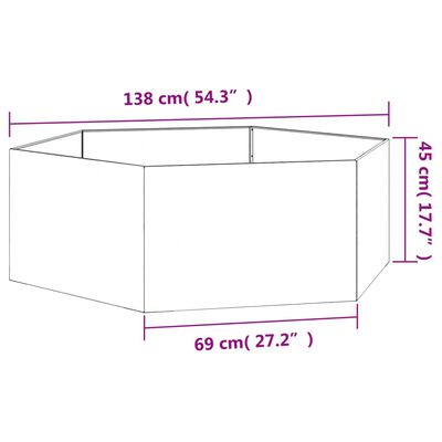 vidaXL dārza puķu kaste, rūsas krāsā, 138x120x45 cm, kortena tērauds