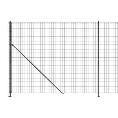 vidaXL stiepļu žogs ar atloku, 2,2x10 m, antracītpelēks