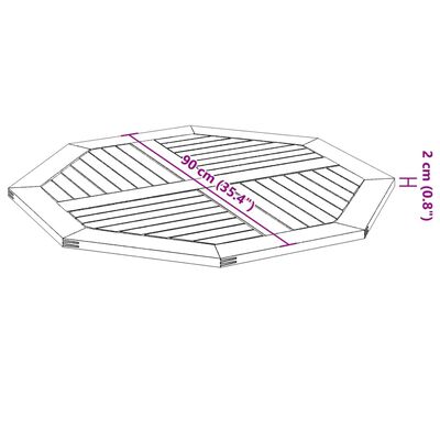 vidaXL galda virsma, 90x90x2,2cm, astoņstūra forma, akācijas masīvkoks