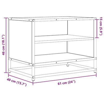 vidaXL TV skapītis, melns, 61x40x46 cm, inženierijas koks metāls