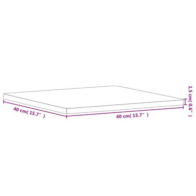 vidaXL galda virsma, 40x40x1,5 cm, dižskābarža koks, kvadrāta forma