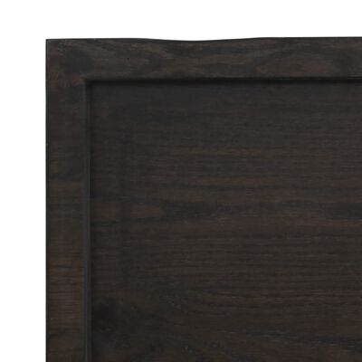 vidaXL galda virsma, tumši brūna, 60x40x(2-4) cm, ozola masīvkoks