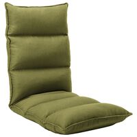 vidaXL salokāms grīdas krēsls, zaļš audums