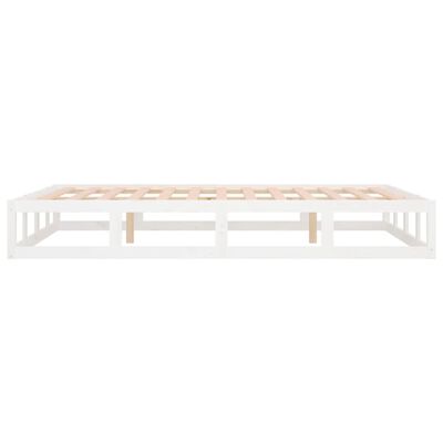 vidaXL gultas rāmis, balts, 120x200 cm, masīvkoks