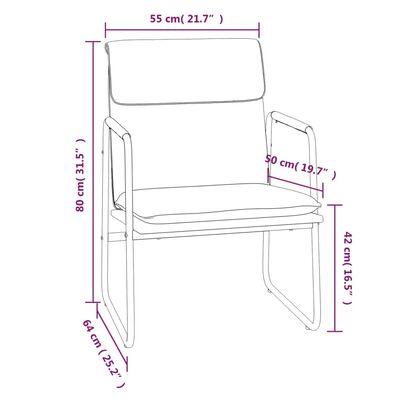 vidaXL atpūtas krēsls, 55x64x80 cm, pelēkbrūns audums