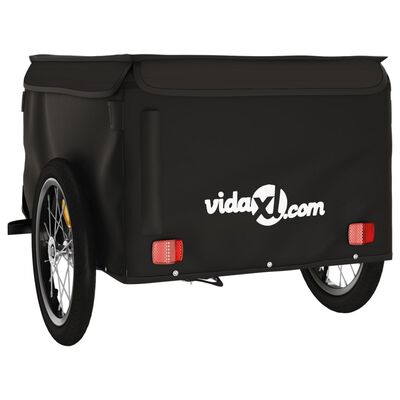 vidaXL velosipēda piekabe, 45 kg, melna, dzelzs