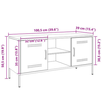 vidaXL TV skapītis, 100,5x39x50,5 cm, tērauds, sinepju dzeltens