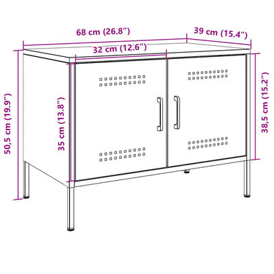 vidaXL TV skapītis, rozā, 68x39x50,5 cm, tērauds