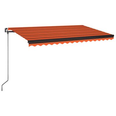 vidaXL izvelkama markīze ar LED, 450x350 cm, oranža un brūna