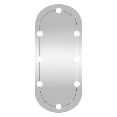 vidaXL sienas spogulis ar LED gaismām, 35x80 cm, stikls, ovāls