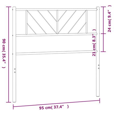 vidaXL gultas galvgalis, balts, 90 cm