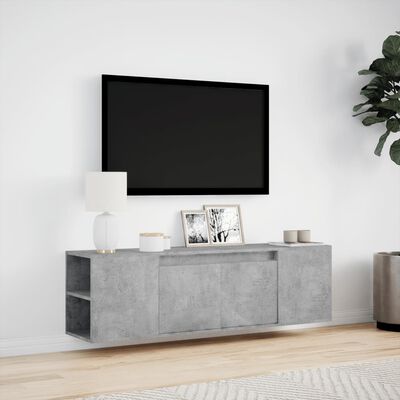 vidaXL TV sienas skapītis ar LED lampiņām, 135x31x39,5 cm