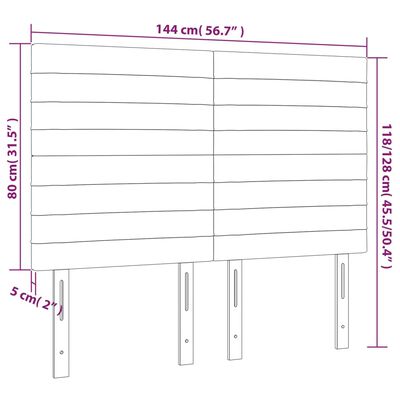 vidaXL gultas galvgaļi, 4 gab., 72x5x78/88 cm, tumši pelēks audums