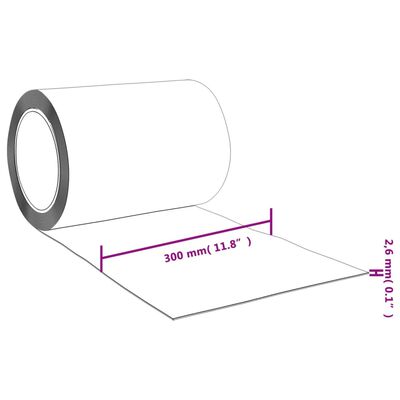 vidaXL durvju aizkars, sarkans, 300 mm x 2,6 mm, 25 m, PVC