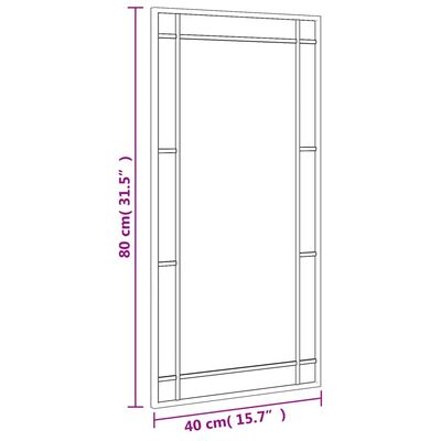 vidaXL sienas spogulis, melns, 40x80 cm, dzelzs