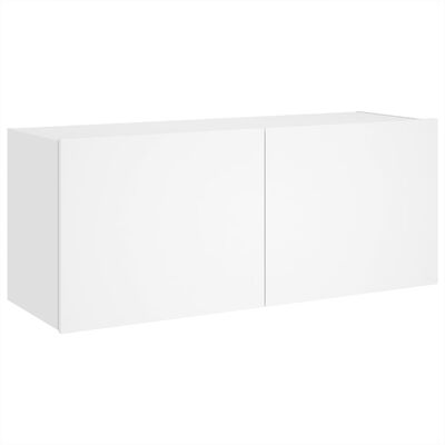 vidaXL TV galdiņš ar LED lampiņām, balti, 100x35x41 cm