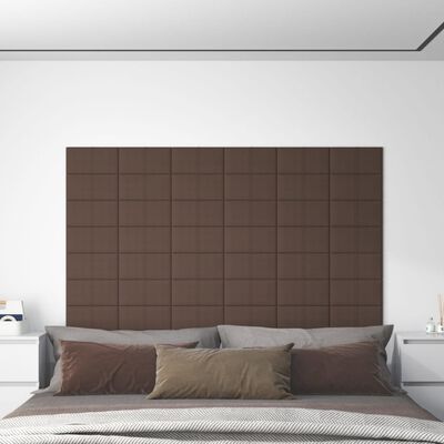 vidaXL sienas paneļi, 12 gab., pelēkbrūni, 30x15 cm, audums, 0,54 m²