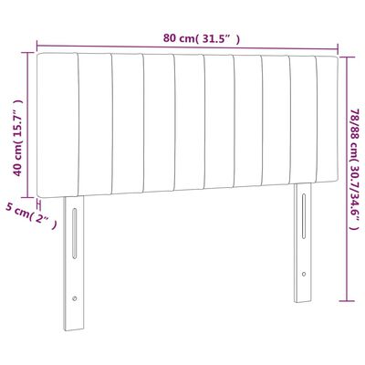 vidaXL gultas galvgalis, 80x5x78/88 cm, tumši pelēks samts