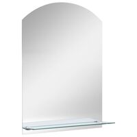 vidaXL sienas spogulis ar plauktu, 20x40 cm, rūdīts stikls