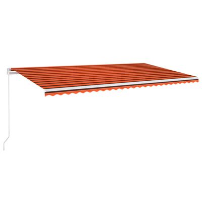 vidaXL izvelkama markīze ar LED, 600x350 cm, oranža un brūna