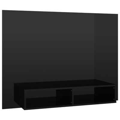 vidaXL sienas TV plaukts spīdīgi melns 120x23,5x90cm inženierijas koks