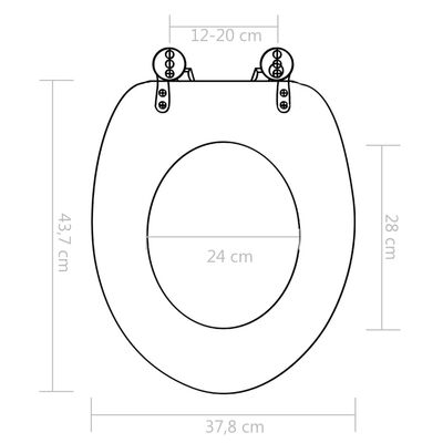 vidaXL tualetes poda sēdekļi, lēni aizverami, 2 gb., porcelāna dizains