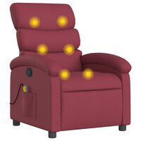 vidaXL masāžas krēsls, atgāžams, vīnsarkans audums