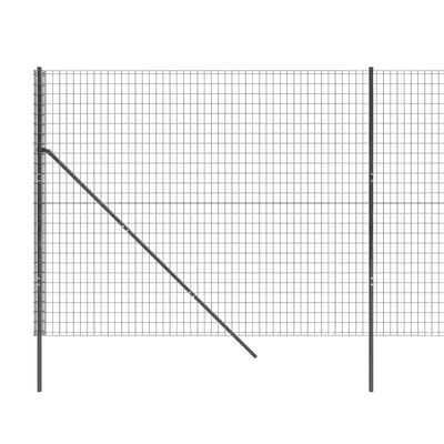 vidaXL stiepļu žogs, pelēks, 2x25 m, cinkots tērauds