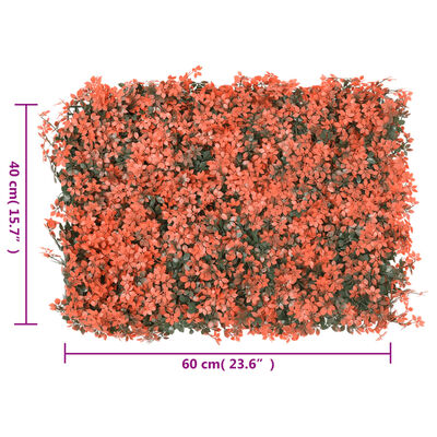  vidaXL mākslīgo kļavas lapu žogs, 24 gab., gaiši sarkans, 40x60 cm